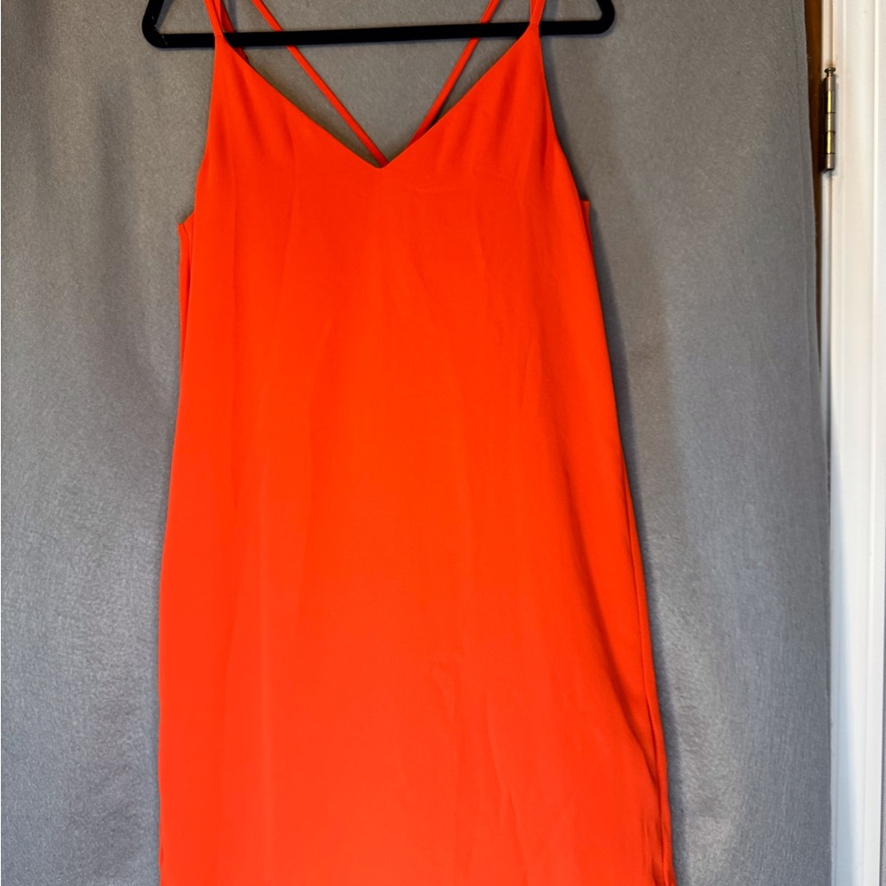 Topshop Vibrant Orange Spaghetti Strap Dress. Excellent Condition.